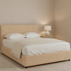 Letto Piazza e Mezza Beige Sfoderabile Contenitore, Dimensione Materasso 120x190 cm - Ciconio