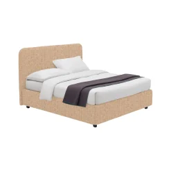 Letto Piazza e Mezza Beige Sfoderabile Contenitore, Dimensione Materasso 120x200 cm - Rezzago