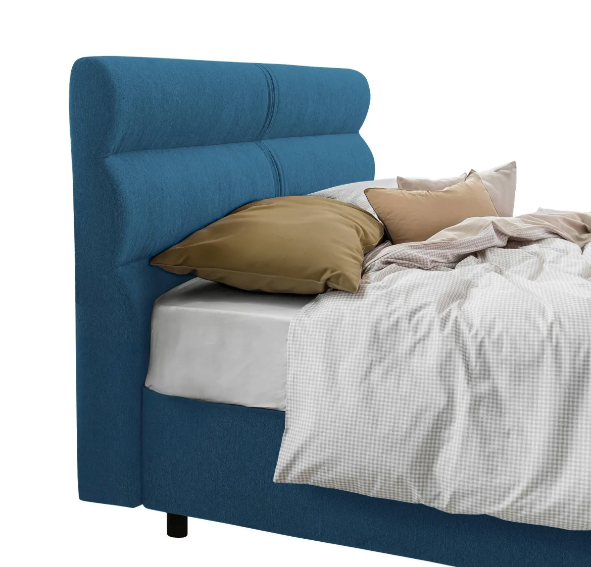 Letto Piazza e Mezza blu Materasso Incluso Sfoderabile, Contenitore Made in Italy - Brinzio