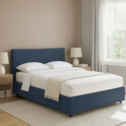 Letto Piazza e Mezza blu Sfoderabile Contenitore, Dimensione Materasso 120x190 cm - Dogliola
