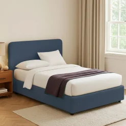 Letto Piazza e Mezza blu Sfoderabile Contenitore, Dimensione Materasso 120x200 cm - Silandro