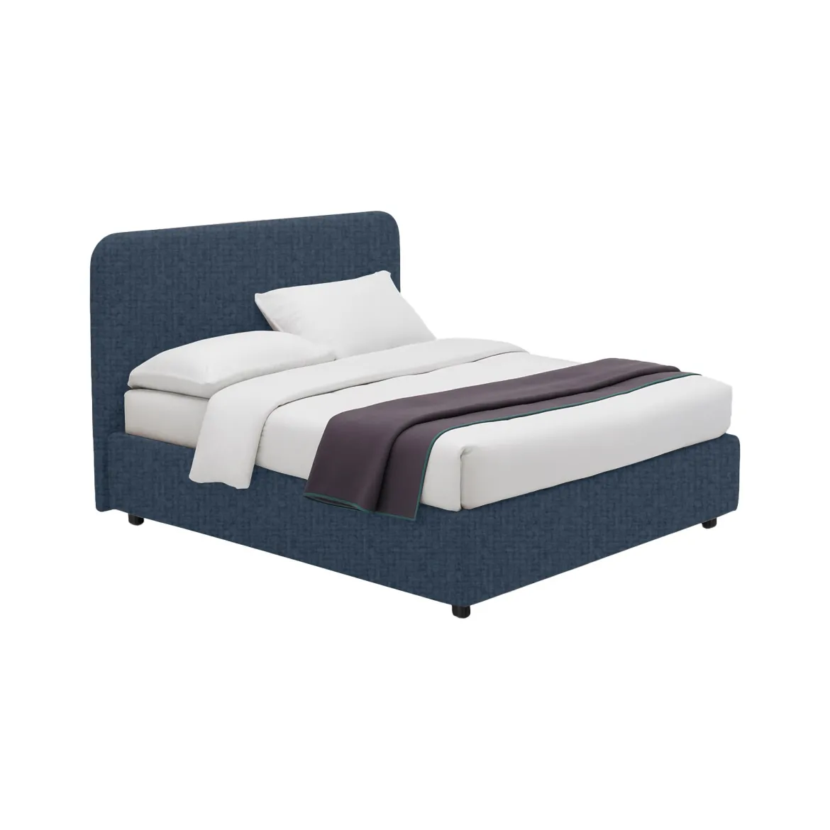 Letto Piazza e Mezza blu Sfoderabile Contenitore, Dimensione Materasso 120x200 cm - Silandro