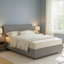 Letto Piazza e Mezza Grigio Cenere Sfoderabile Contenitore, Dimensione Materasso 120x190 cm - Dogliola