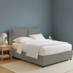 Letto Piazza e Mezza Grigio Cenere Sfoderabile Contenitore, Dimensione Materasso 120x190 cm - Forli