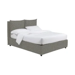 Letto Piazza e Mezza Grigio Cenere Sfoderabile Contenitore, Dimensione Materasso 120x190 cm - Forli