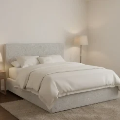 Letto Piazza e Mezza Grigio Chiaro Sfoderabile Contenitore, Dimensione Materasso 120x190 cm - Ciconio