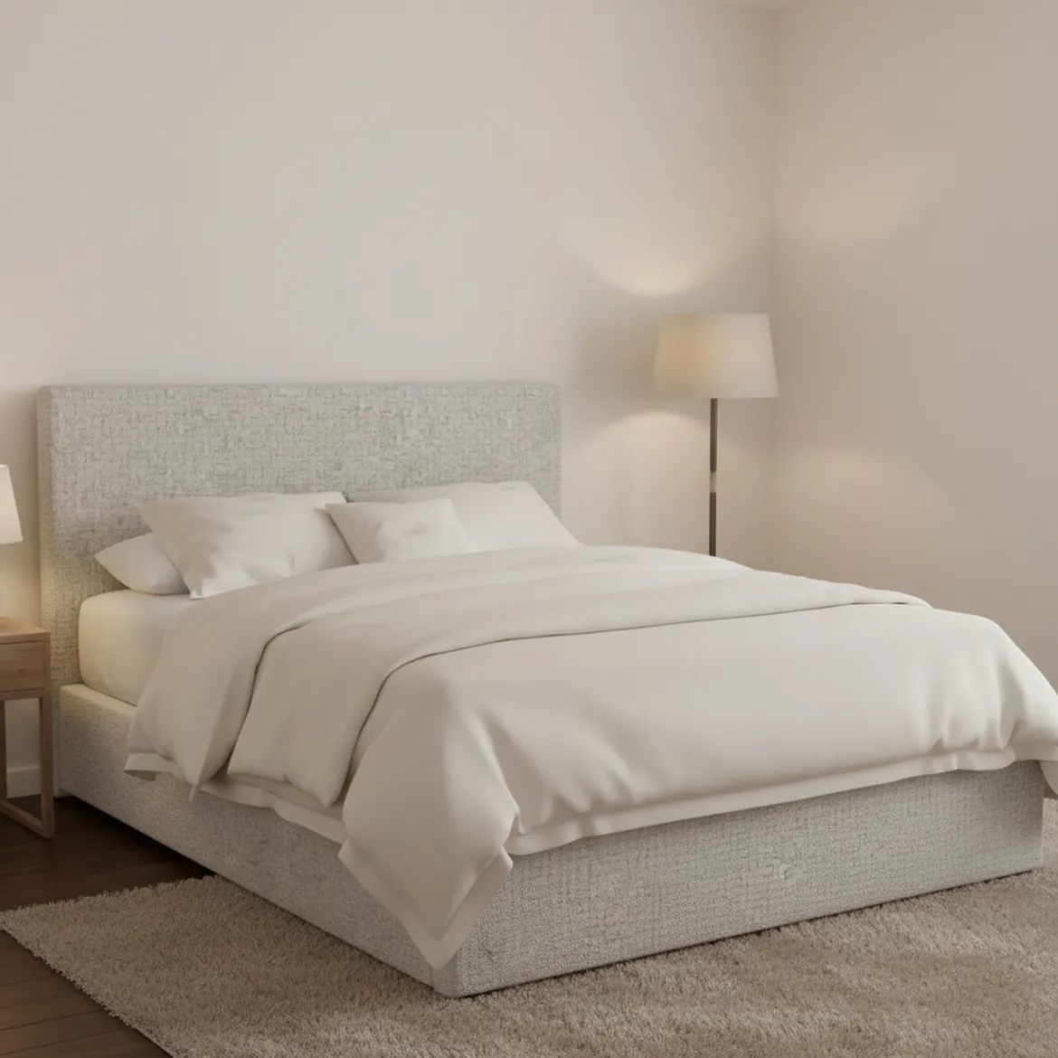 Letto Piazza e Mezza Grigio Chiaro Sfoderabile Contenitore, Dimensione Materasso 120x190 cm - Ciconio