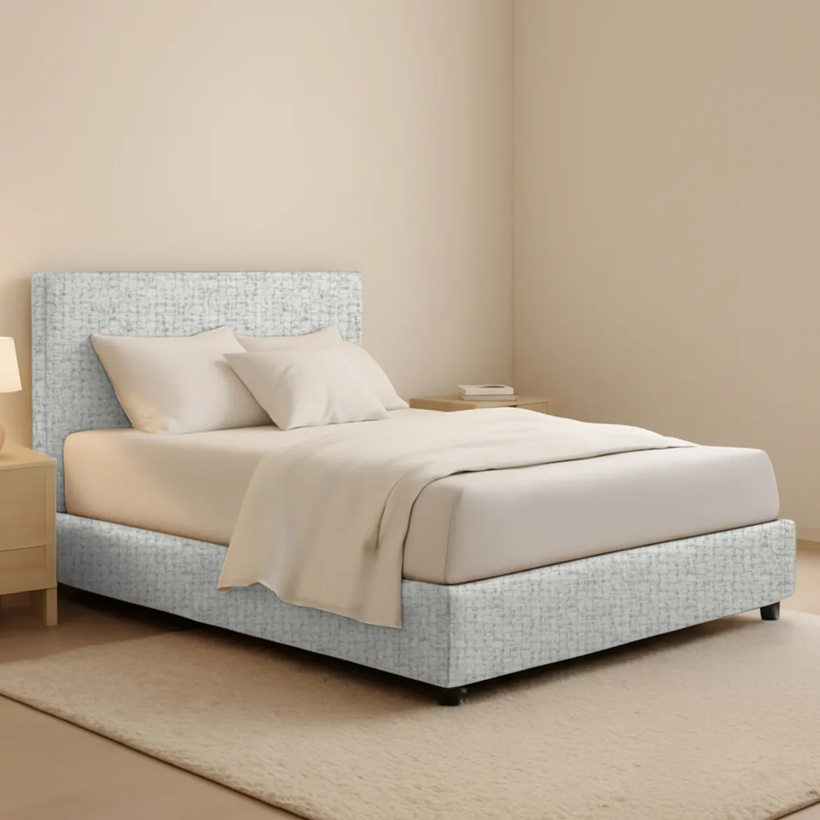Letto Piazza e Mezza Grigio Chiaro Sfoderabile Contenitore, Dimensione Materasso 120x200 cm - Concesio