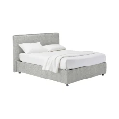 Letto Piazza e Mezza Grigio Chiaro Sfoderabile Contenitore, Dimensione Materasso 120x200 cm - Concesio