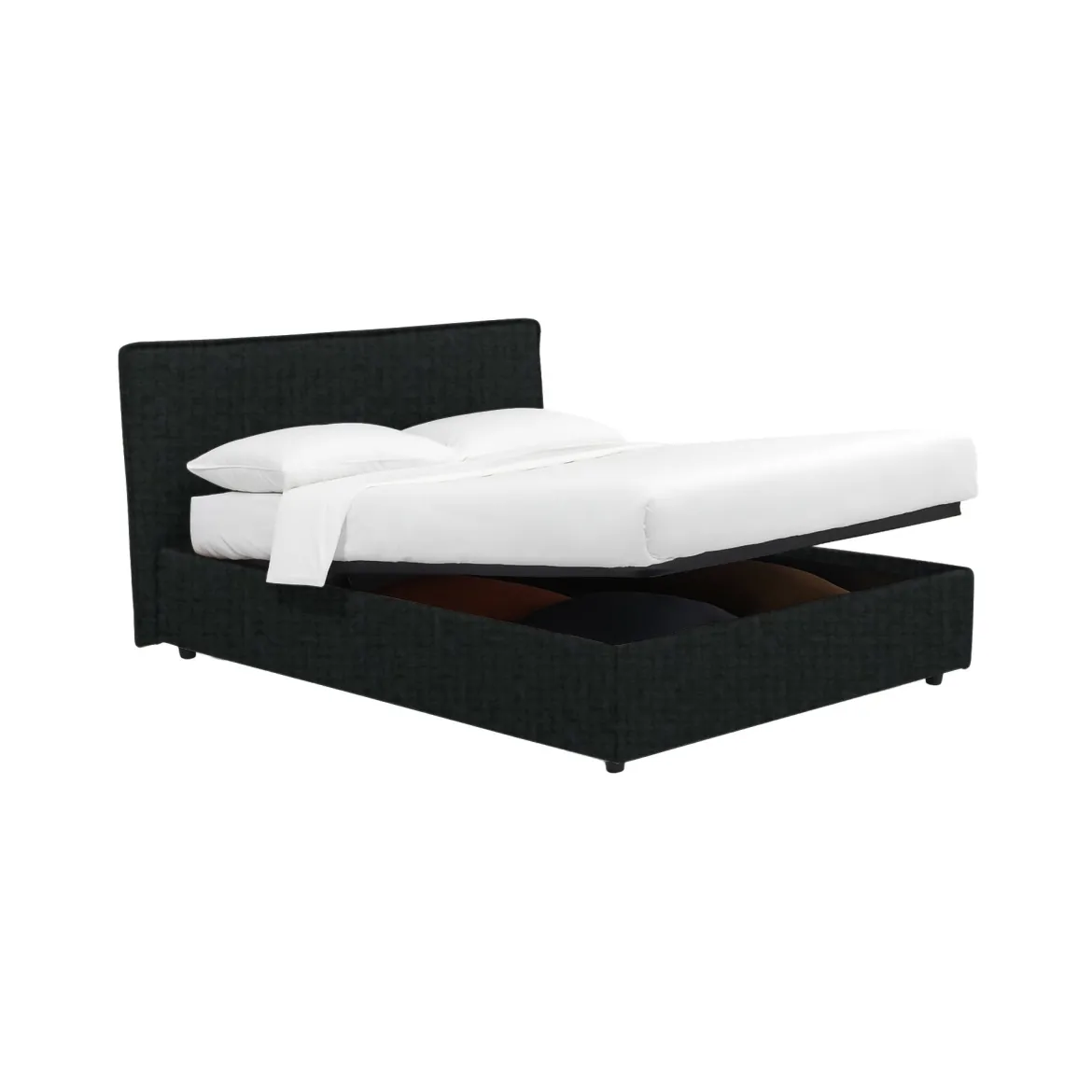 Letto Piazza e Mezza Grigio Scuro Sfoderabile Contenitore, Dimensione Materasso 120x190 cm - Cirie