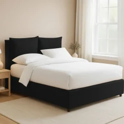 Letto Piazza e Mezza Grigio Scuro Sfoderabile Contenitore, Dimensione Materasso 120x190 cm - Forli