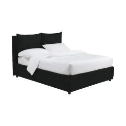 Letto Piazza e Mezza Grigio Scuro Sfoderabile Contenitore, Dimensione Materasso 120x190 cm - Forli