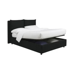 Letto Piazza e Mezza Grigio Scuro Sfoderabile Contenitore, Dimensione Materasso 120x200 cm - Diamante