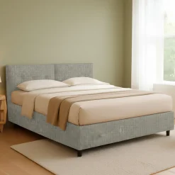 Letto Piazza e Mezza Grigio Sfoderabile Contenitore, Dimensione Materasso 120x200 cm - Diamante