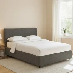 Letto Piazza e Mezza Grigio Tortora Sfoderabile Contenitore, Dimensione Materasso 120x190 cm - Cirie