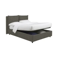 Letto Piazza e Mezza Grigio Tortora Sfoderabile Contenitore, Dimensione Materasso 120x190 cm - Erchie