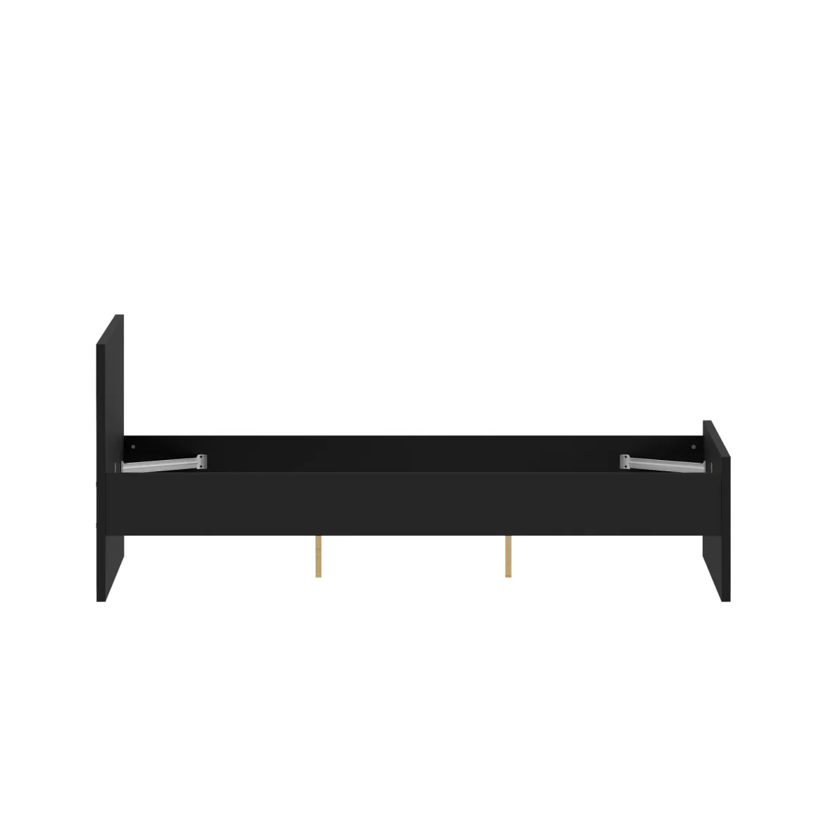 Letto piazza e mezza Gustava, 146x197 h80 cm, Nero