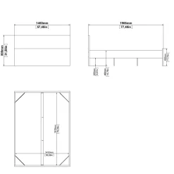 Letto piazza e mezza Gustava, 197x146 h80 cm, Rovere