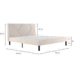 Letto piazza e mezza Hemera, 120x190 cm, Beige