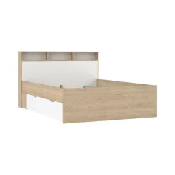 Letto piazza e mezza Jean, 206x150 h97 cm, Rovere e Bianco