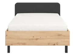 Letto Piazza e Mezza Marrone Rovere Nero Dimensione Materasso 120x200 cm, Imbottito - Norcia