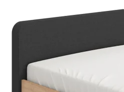 Letto Piazza e Mezza Marrone Rovere Nero Dimensione Materasso 120x200 cm, Imbottito - Norcia