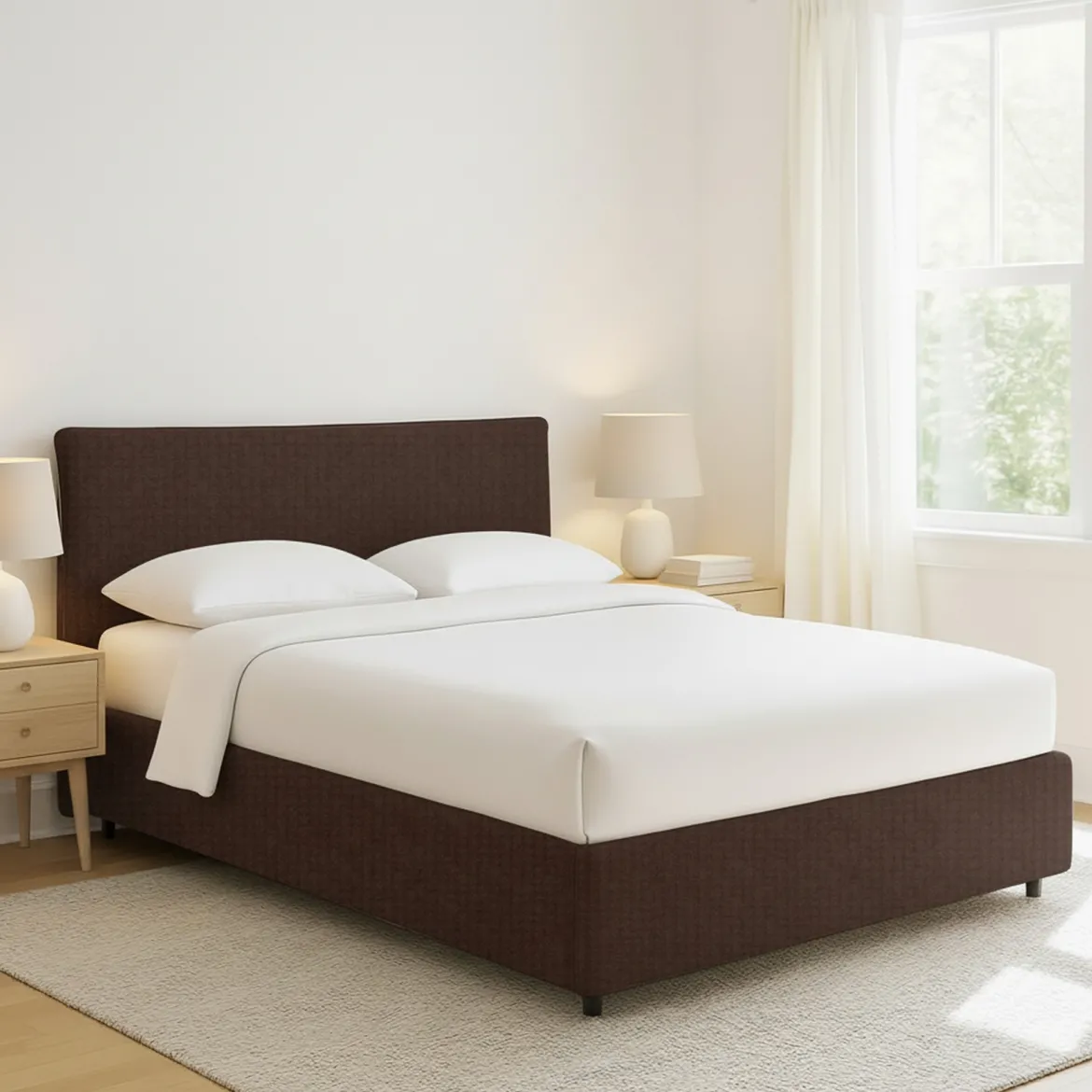 Letto Piazza e Mezza Marrone Sfoderabile Contenitore, Dimensione Materasso 120x200 cm - Silandro