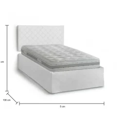 Letto piazza e mezza Opale, Cm 120x190, Tortora