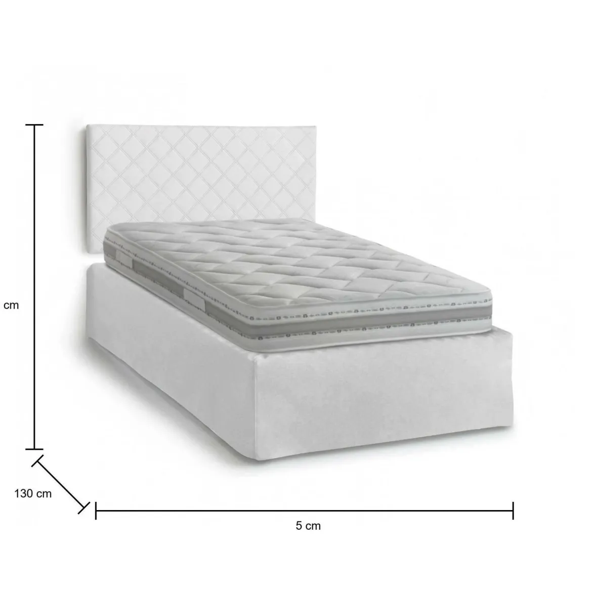 Letto piazza e mezza Opale, Cm 120x190, Tortora