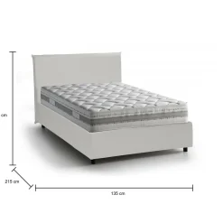 Letto piazza e mezza Re, con materasso Cm 120x200 incluso, Tortora