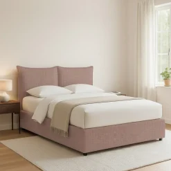 Letto Piazza e Mezza Rosa Antico Sfoderabile Contenitore, Dimensione Materasso 120x190 cm - Rabbi