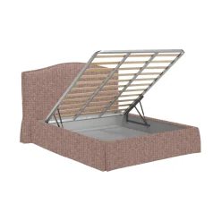 Letto Piazza e Mezza Rosa Antico Sfoderabile Contenitore, Dimensione Materasso 120x200 cm - Pogno