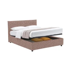 Letto Piazza e Mezza Rosa Antico Sfoderabile Contenitore, Dimensione Materasso 120x200 cm - Pollutri