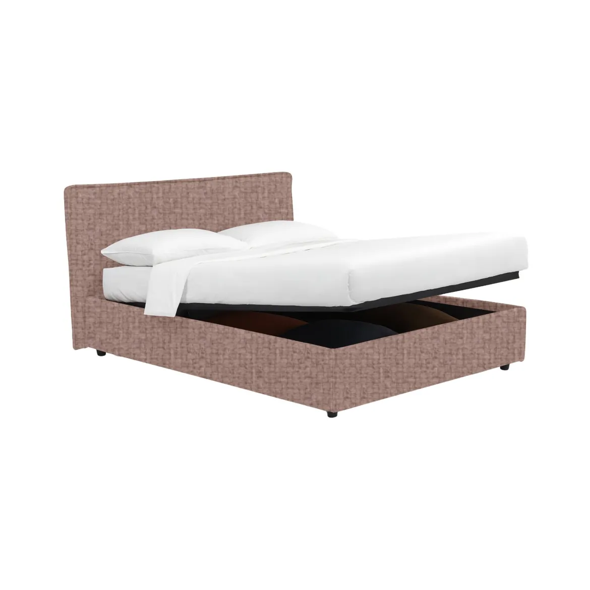 Letto Piazza e Mezza Rosa Antico Sfoderabile Contenitore, Dimensione Materasso 120x200 cm - Silandro