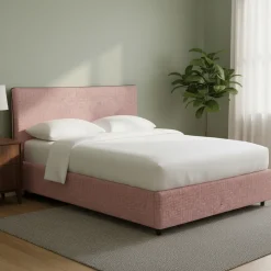 Letto Piazza e Mezza Rosa Sfoderabile Contenitore, Dimensione Materasso 120x190 cm - Cirie