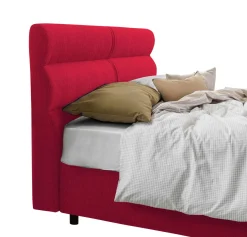 Letto Piazza e Mezza Rosso Materasso Incluso Sfoderabile, Contenitore Made in Italy - Briosco