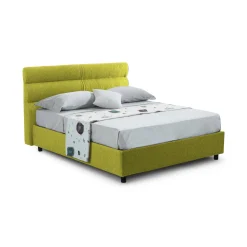 Letto Piazza e Mezza Verde Materasso Incluso Sfoderabile, Contenitore Made in Italy - Brinzio