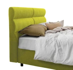 Letto Piazza e Mezza Verde Materasso Incluso Sfoderabile, Contenitore Made in Italy - Briosco