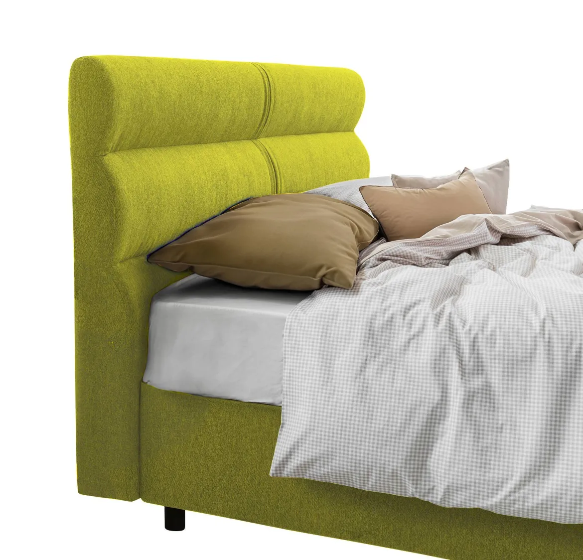 Letto Piazza e Mezza Verde Materasso Incluso Sfoderabile, Contenitore Made in Italy - Briosco