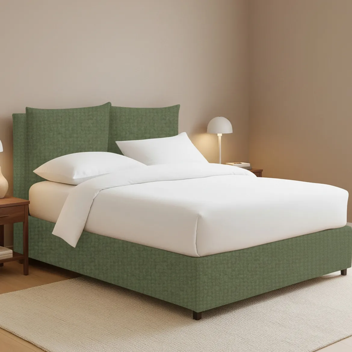 Letto Piazza e Mezza Verde Sfoderabile Contenitore, Dimensione Materasso 120x190 cm - Forli
