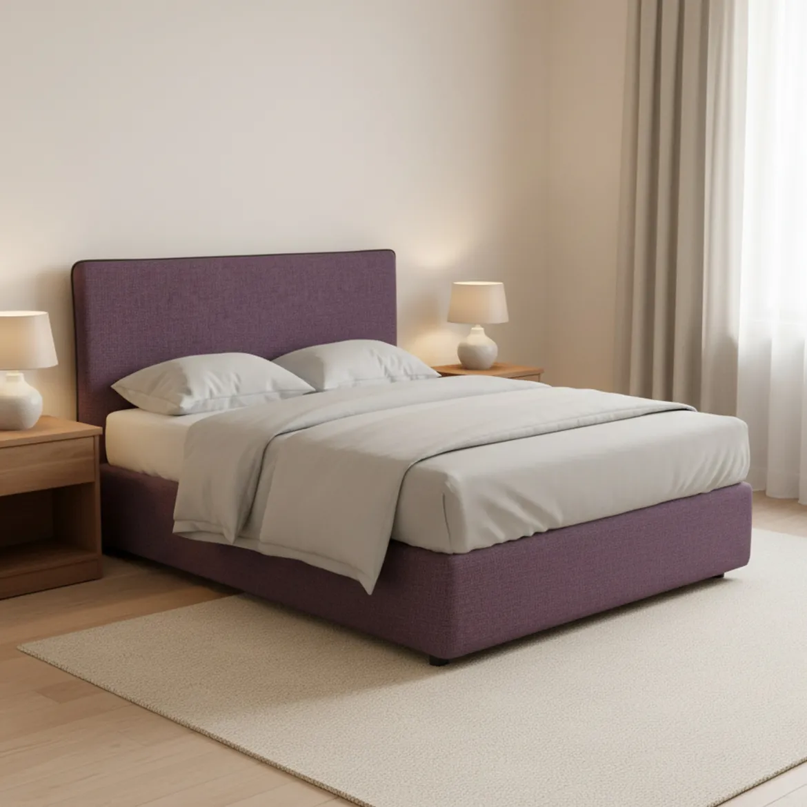 Letto Piazza e Mezza Viola Lilla Sfoderabile Contenitore, Dimensione Materasso 120x190 cm - Cirie