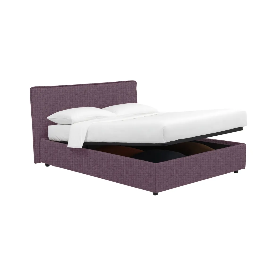 Letto Piazza e Mezza Viola Lilla Sfoderabile Contenitore, Dimensione Materasso 120x190 cm - Cirie