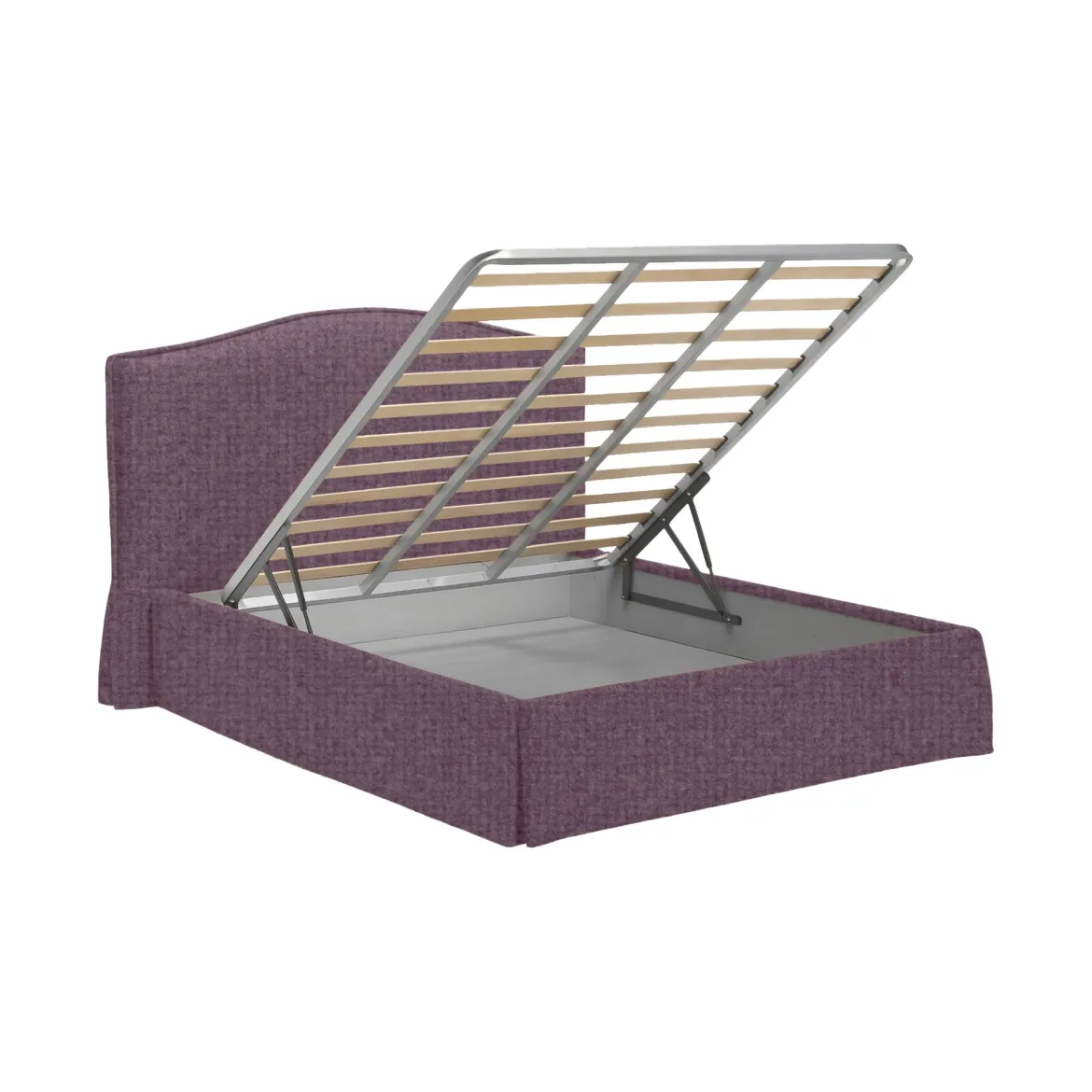 Letto Piazza e Mezza Viola Lilla Sfoderabile Contenitore, Dimensione Materasso 120x190 cm - Lavagna