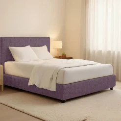 Letto Piazza e Mezza Viola Lilla Sfoderabile Contenitore, Dimensione Materasso 120x200 cm - Codevigo