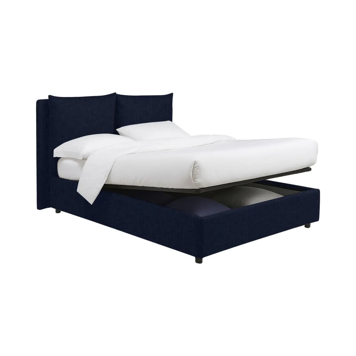 Letto Piazza e Mezza Viola Scuro Sfoderabile Contenitore, Dimensione Materasso 120x200 cm - Marmora