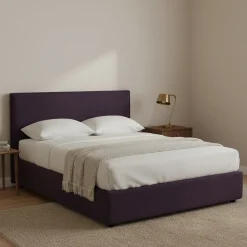 Letto Piazza e Mezza Viola Sfoderabile Contenitore, Dimensione Materasso 120x190 cm - Ciconio