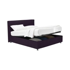 Letto Piazza e Mezza Viola Sfoderabile Contenitore, Dimensione Materasso 120x200 cm - Codevigo