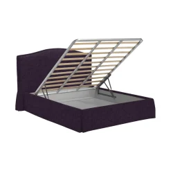 Letto Piazza e Mezza Viola Sfoderabile Contenitore, Dimensione Materasso 120x200 cm - Pogno