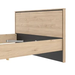 Letto piazza e mezza Zeri, 197x153 h91 cm, Rovere