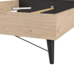 Letto piazza e mezza Zeri, 197x153 h91 cm, Rovere